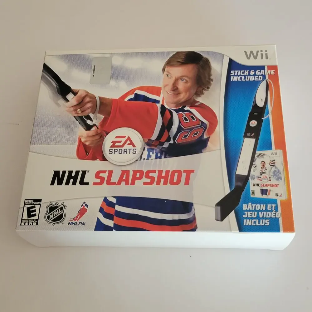 NHL Slapshot Nintendo Wii Bundle Game & Hockey Stick Peripheral Accessory Box